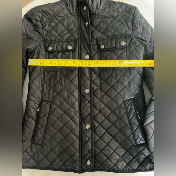 Michael Kors Quilted Black Jacket Puffer Utility Coat Sporty Chic Classic Style - Picture 5 of 10